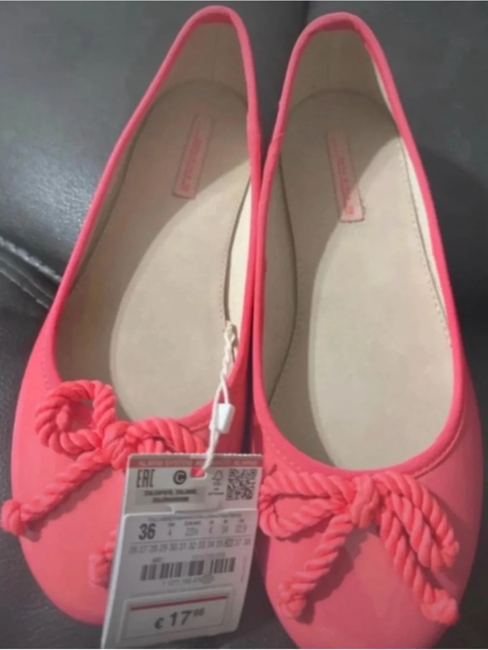 Zara Girls coral ballet flats USA ( 4 T) Europa 36